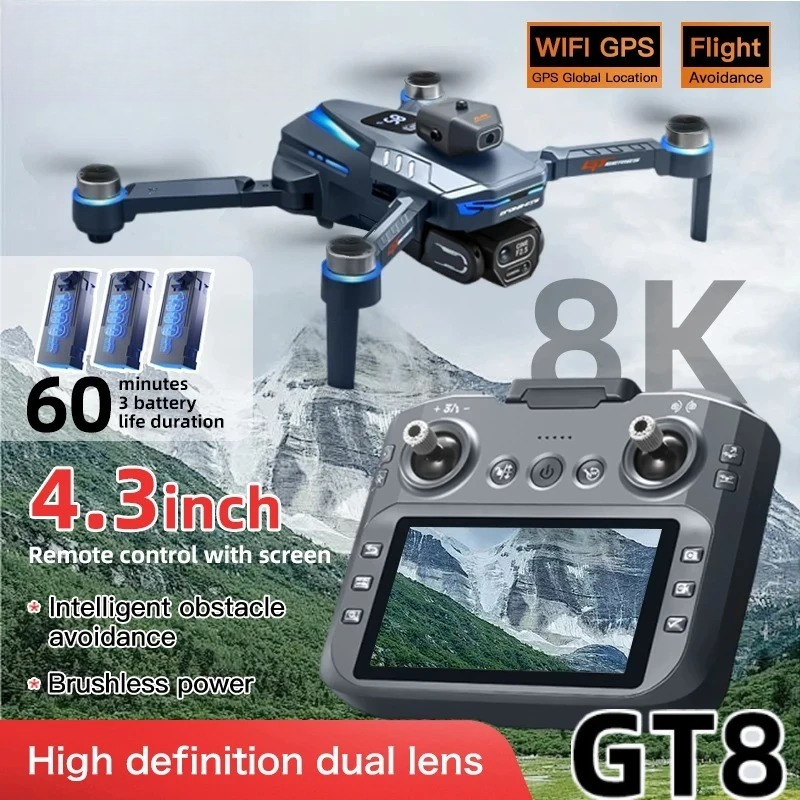 Оригинальный дрон GT8 8K с про – обзор и цена Fpv Brushless Rc Drone 4K