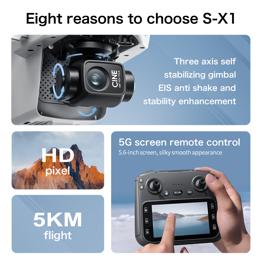 Оригинальный GPS-дрон S-X1 с 8 – обзор и цена Fpv Brushless Rc Drone 4K