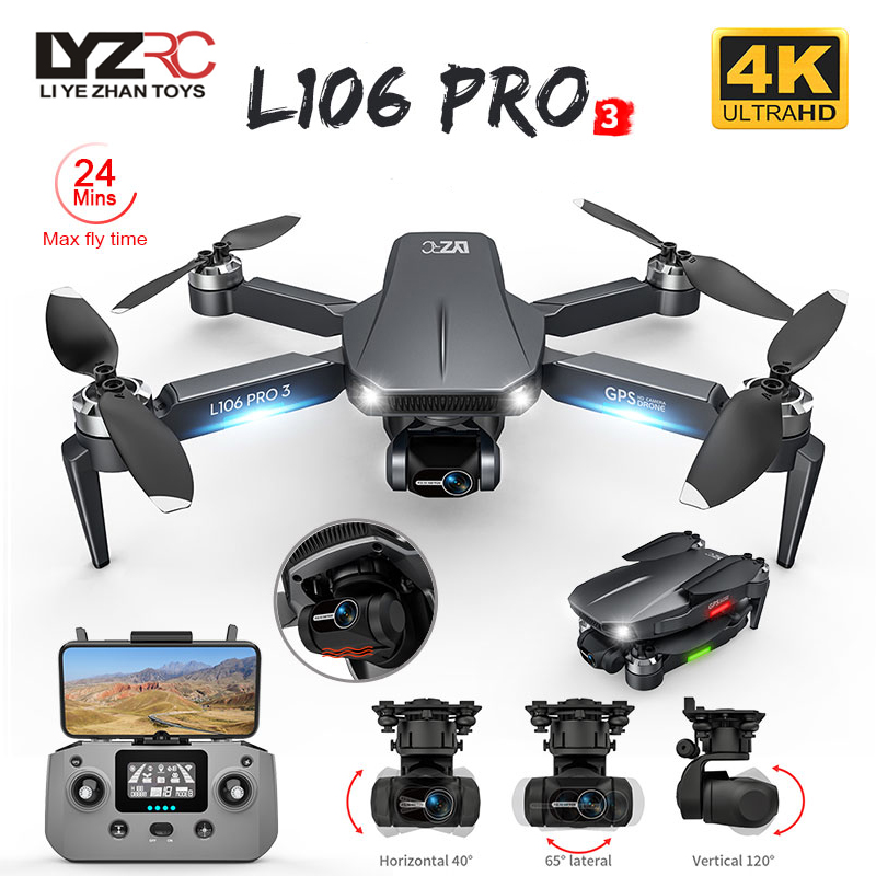 L106 Pro 3 Дрон 5G WIFI FPV Ск – обзор и цена Fpv Brushless Rc Drone 4K